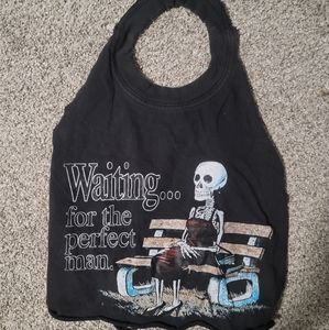 Custom altered black crop top tank top.